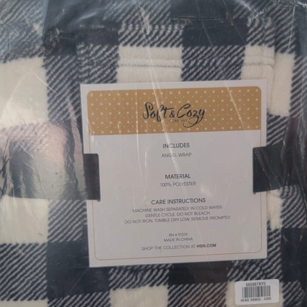 Black and White Checkered Angel Wrap